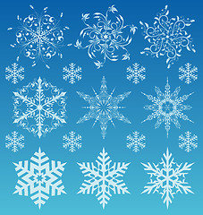 Image showing Set Snowflakes