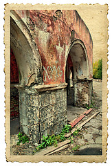 Image showing ancient building on old photography