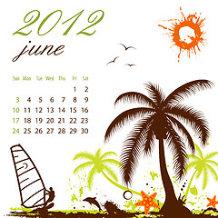 Image showing Calendar for 2012 June