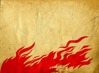 Image showing red fire on grunge background