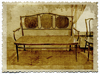 Image showing old-time furniture on grunge background