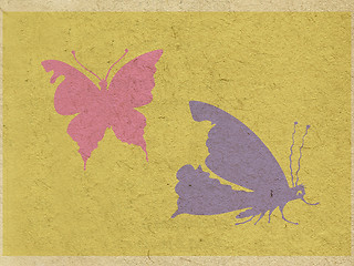 Image showing two butterflies on grunge background
