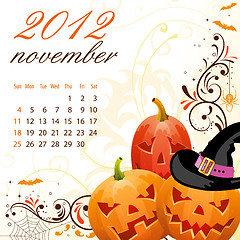 Image showing Calendar for 2012 November