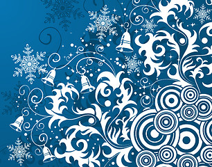 Image showing Floral background with snowflake