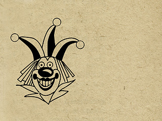 Image showing merry clown on grunge background