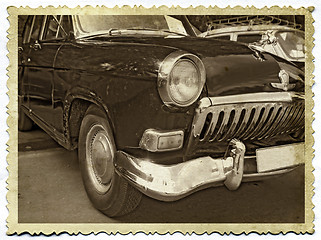 Image showing retro car on old photography