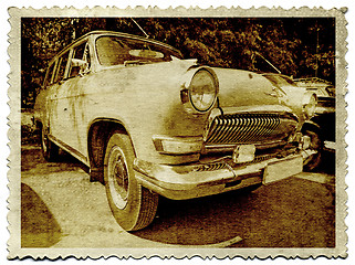 Image showing retro car on old photography