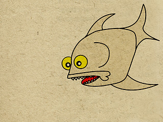 Image showing mad fish on grunge background