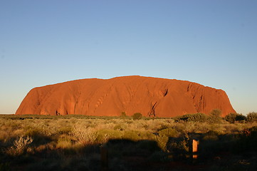 Image showing ayers rock at sunset