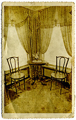 Image showing old-time interior on grunge background