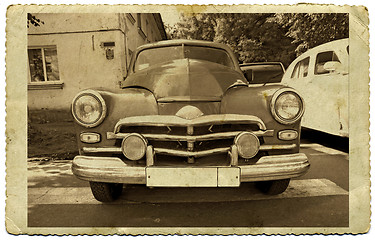 Image showing retro car on old photography