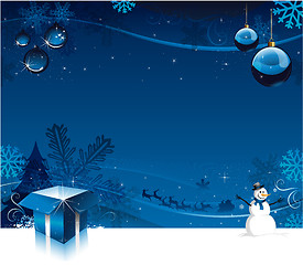 Image showing Blue Christmas background