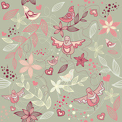 Image showing seamless floral romantic wallpaper