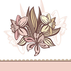 Image showing retro background with flowers