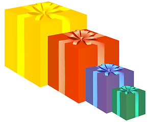 Image showing row of gift boxes 