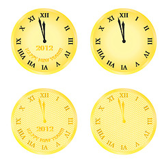 Image showing new year 2012 eve clocks