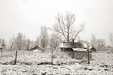 Image showing old rural house in snow