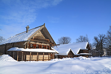 Image showing old wooden house in village 