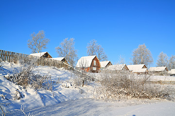 Image showing village is on coast to freeze river 