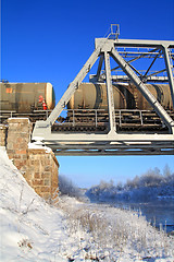 Image showing railway bridge through small river