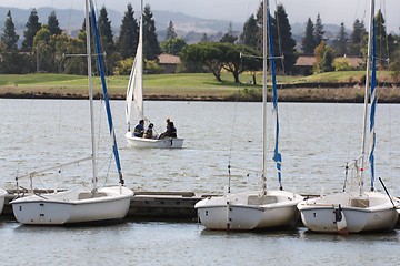 Image showing Three sailing boats 