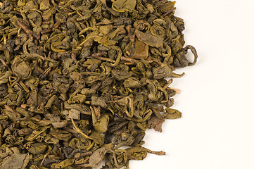 Image showing Green tea leaves