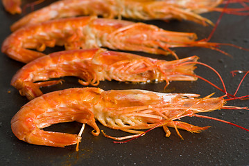 Image showing Cooking prawns