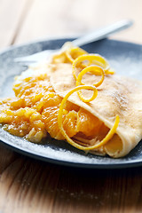 Image showing crepe with orange filling