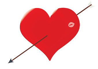 Image showing The heart punched by an arrow of the Cupid.