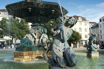Image showing Rossio fountain