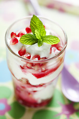 Image showing yoghurt with pomegranate