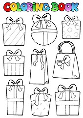 Image showing Coloring book various gifts