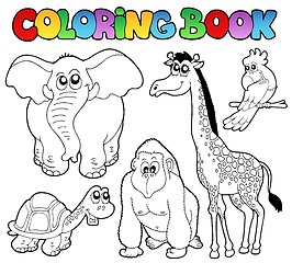 Image showing Coloring book tropical animals 2