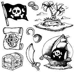 Image showing Drawings with pirate theme 1