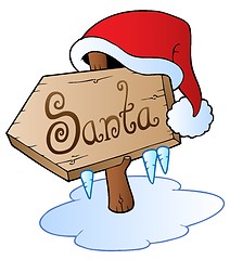 Image showing Santa Christmas sign with cap