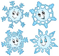 Image showing Cartoon snowflakes collection 1