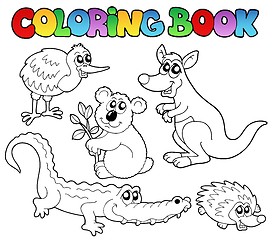 Image showing Coloring book Australian animals 1