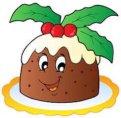 Image showing Cartoon Christmas pudding