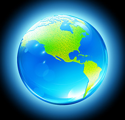 Image showing Glossy Earth Map Globe