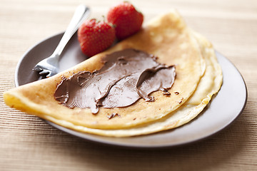 Image showing crepes with chocolate 