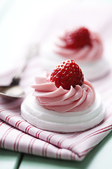 Image showing strawberry meringue pavlova