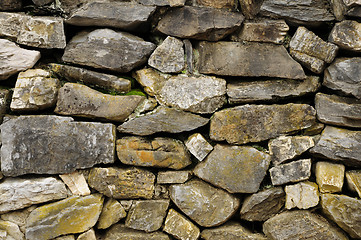 Image showing Wall of non-masonry rock