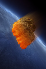 Image showing Meteor striking Earth atmosphere