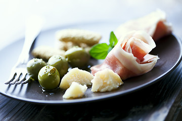 Image showing italian antipasti