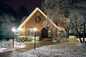 Image showing Christmas decorated cottage