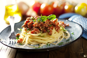 Image showing spaghetti bolognese