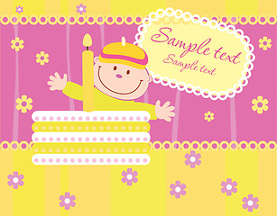 Image showing Baby birthday announcement card