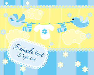 Image showing Baby girl arrival announcement card