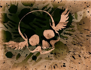 Image showing skull and grunge vector background