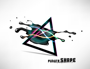 Image showing Abstract vector futuristic shapes of background. For design